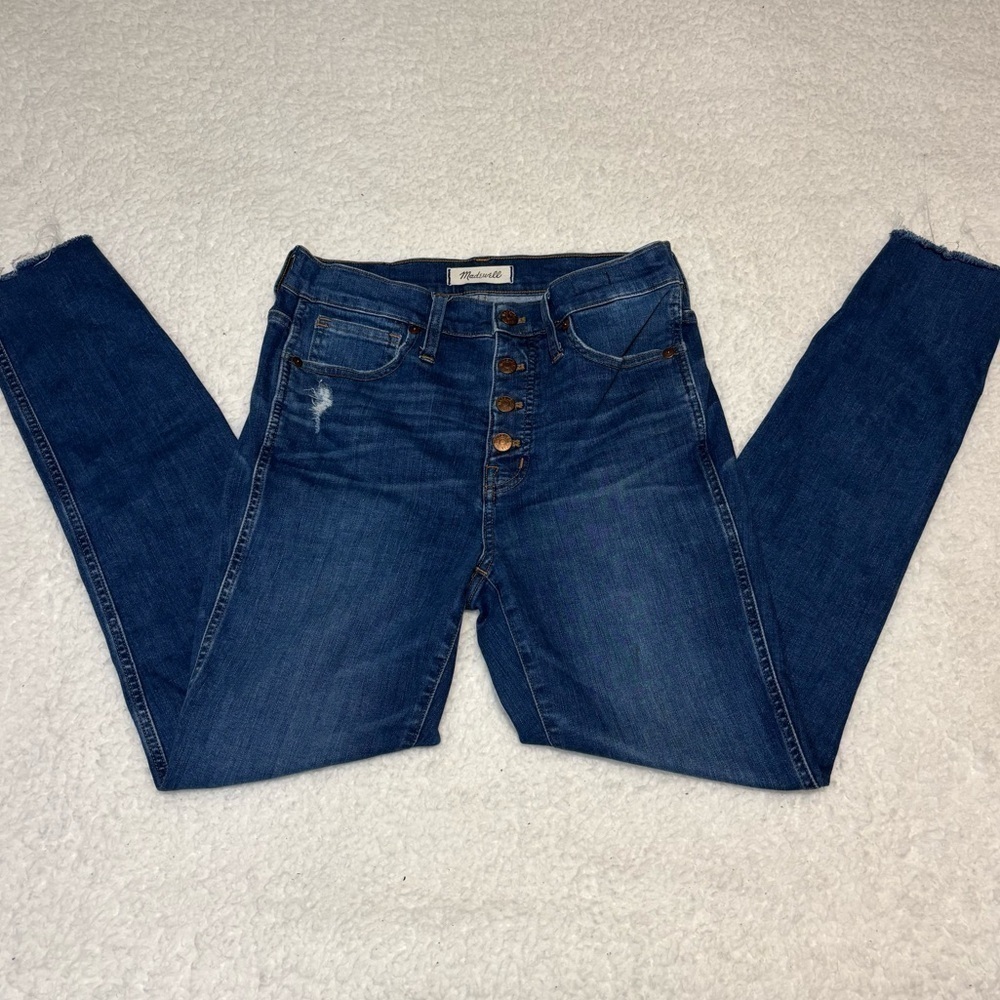 Madewell Women Dark Wash Medium High Rise Skinny Jeans